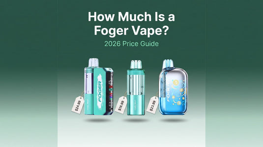 Foger Switch Pro Kit, replacement pod, and Bit 35K lined up with 2026 price tags of $24.99, $18.99, and $23.99 Foger Switch Pro Kit, replacement pod, and Bit 35K lined up with 2026 price tags of $24.99, $18.99, and $23.99