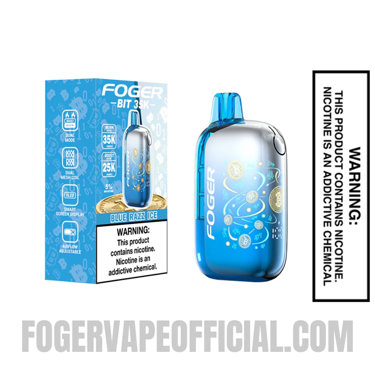 Blue Razz Ice Foger Bit 35K Disposable Vape Blue Razz Ice Foger Bit 35K Disposable Vape