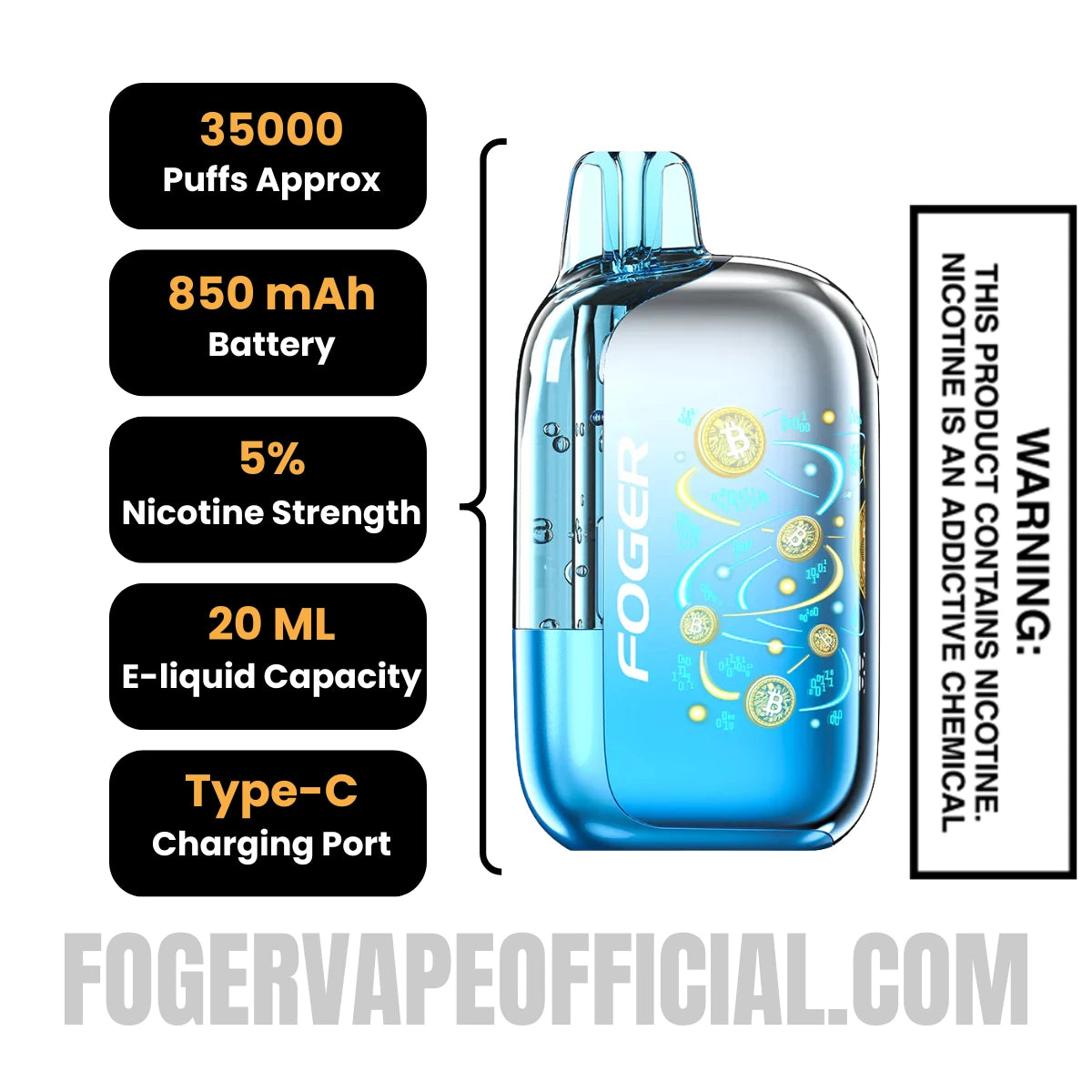 Cool Mint Foger Bit 35K Disposable Vape Cool Mint Foger Bit 35K Disposable Vape