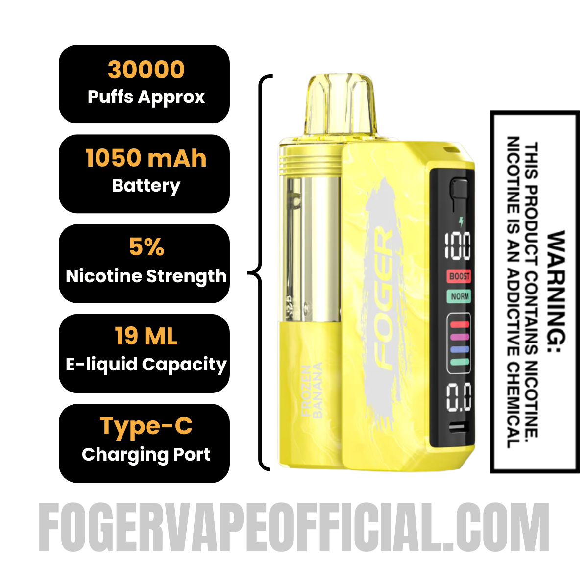 Frozen Banana Foger Switch Pro Vape Kit 30K Puffs Frozen Banana Foger Switch Pro Vape Kit 30K Puffs