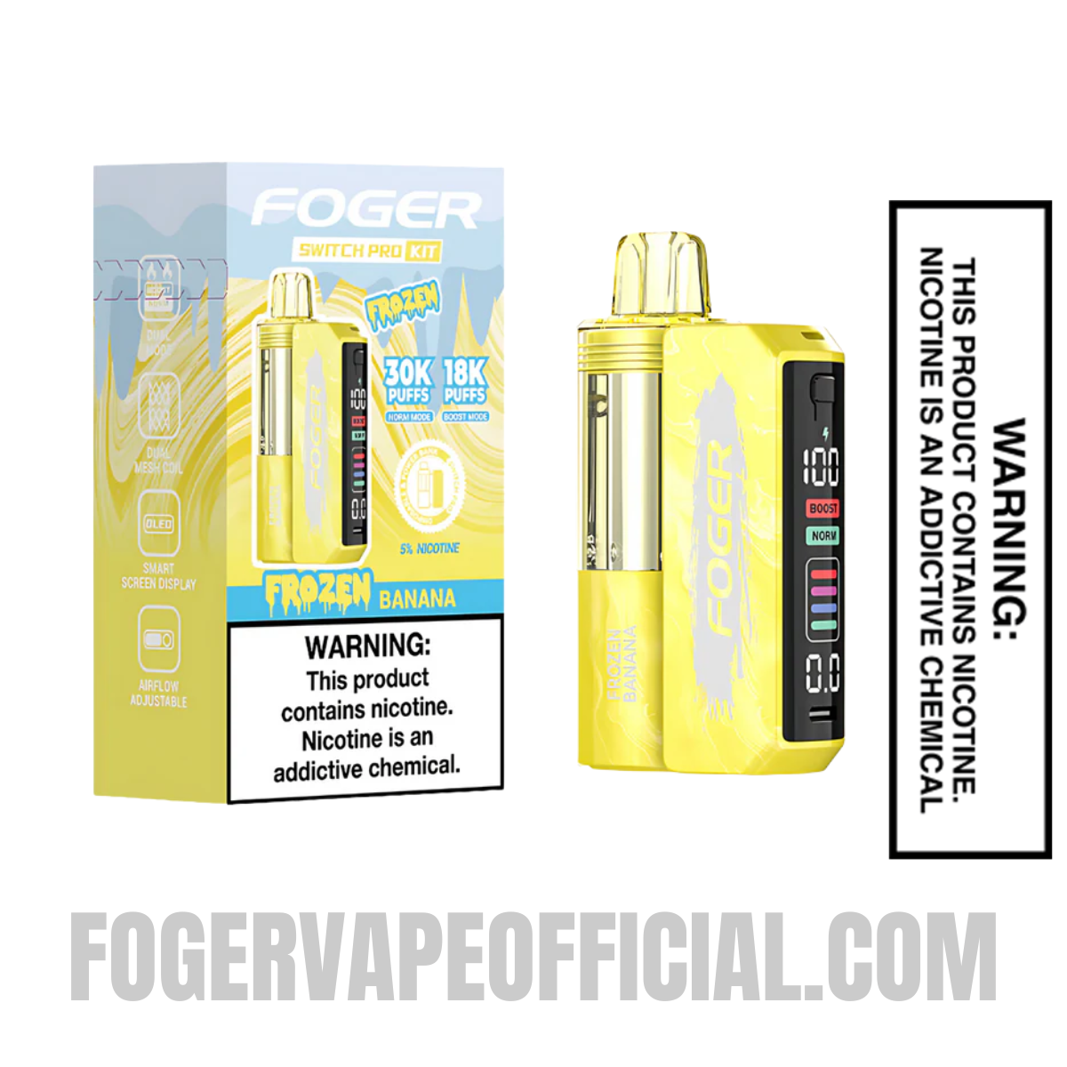 Frozen Banana Foger Switch Pro Vape Kit 30K Puffs Frozen Banana Foger Switch Pro Vape Kit 30K Puffs