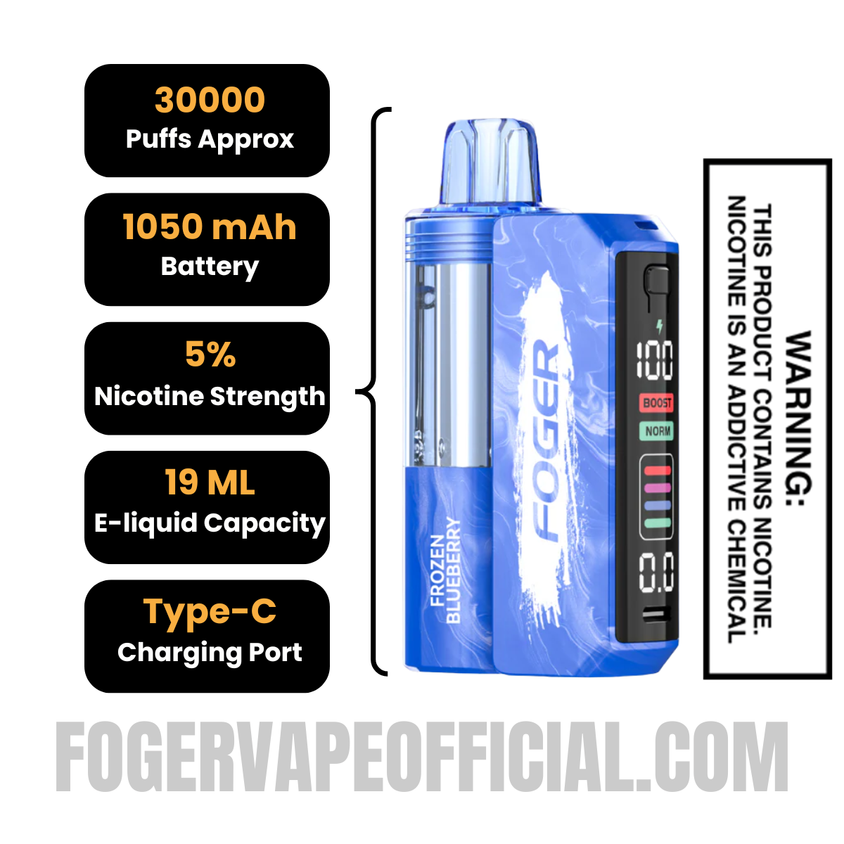 Frozen Blueberry Foger Switch Pro Vape Kit 30K Puffs Frozen Blueberry Foger Switch Pro Vape Kit 30K Puffs