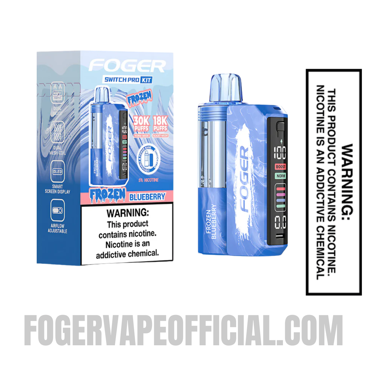 Frozen Blueberry Foger Switch Pro Vape Kit 30K Puffs Frozen Blueberry Foger Switch Pro Vape Kit 30K Puffs