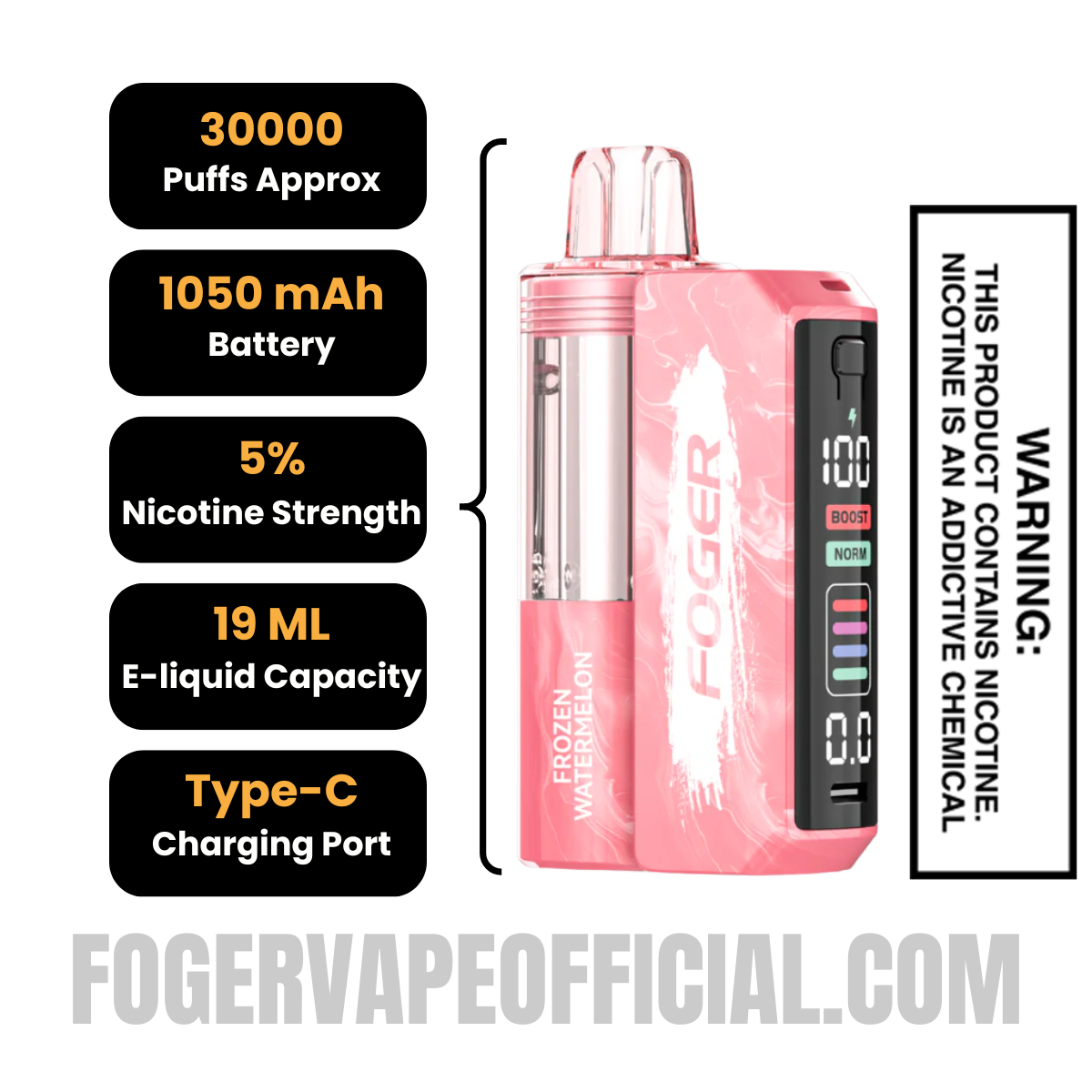 Frozen Watermelon Foger Switch Pro Vape Kit 30K Puffs Frozen Watermelon Foger Switch Pro Vape Kit 30K Puffs