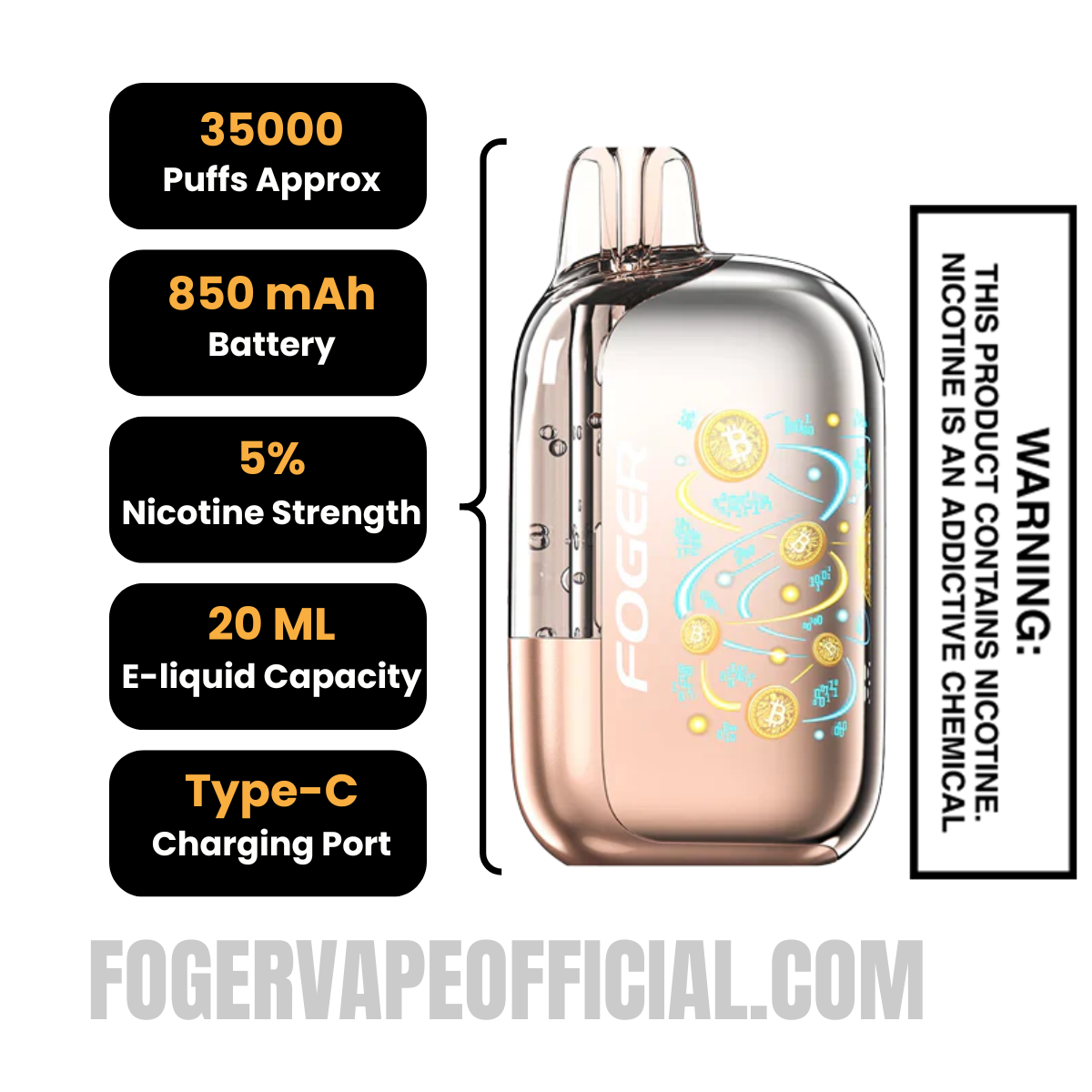 Georgia Peach Foger Bit 35K Disposable Vape Georgia Peach Foger Bit 35K Disposable Vape