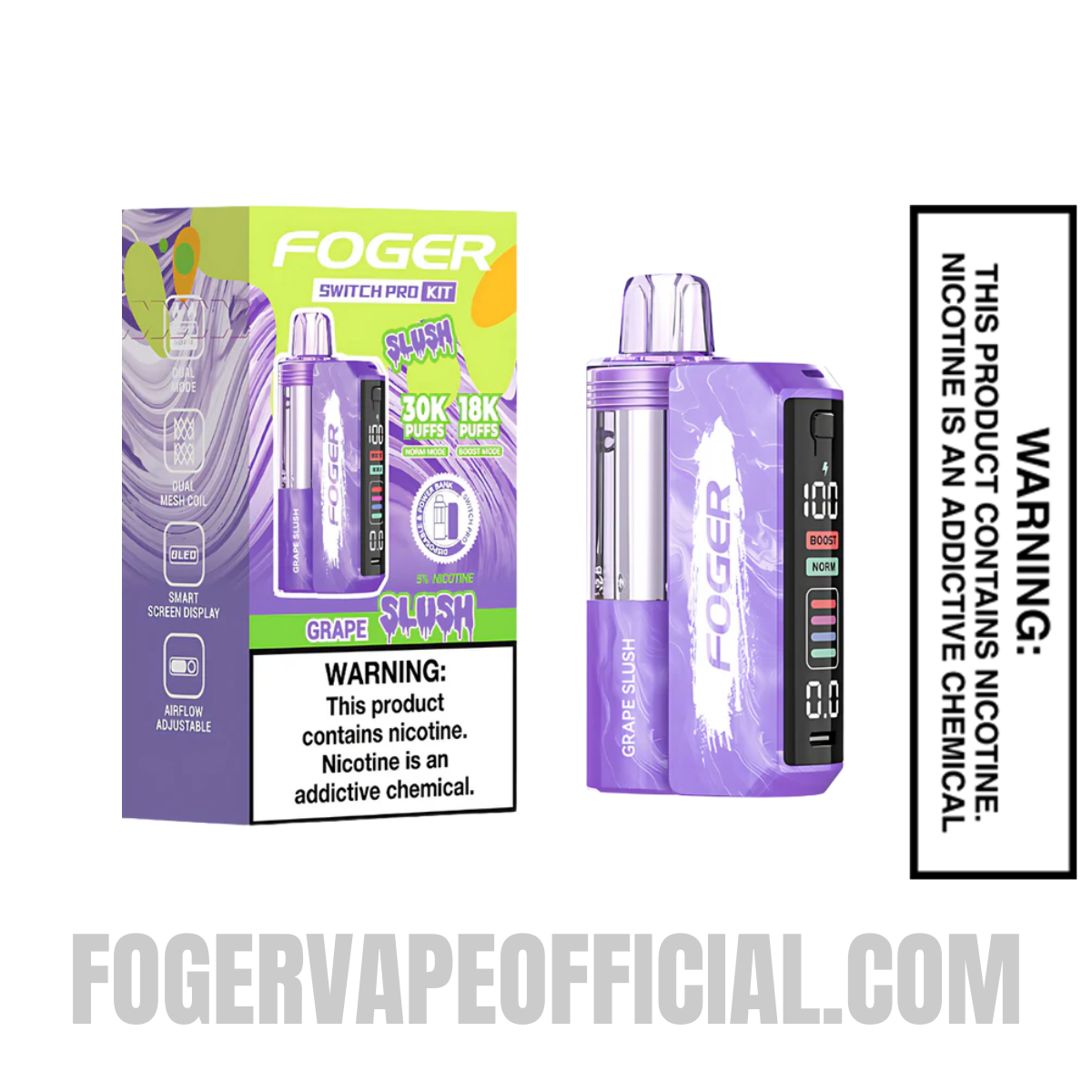 Grape Slush Foger Switch Pro Vape Kit 30K Puffs Grape Slush Foger Switch Pro Vape Kit 30K Puffs