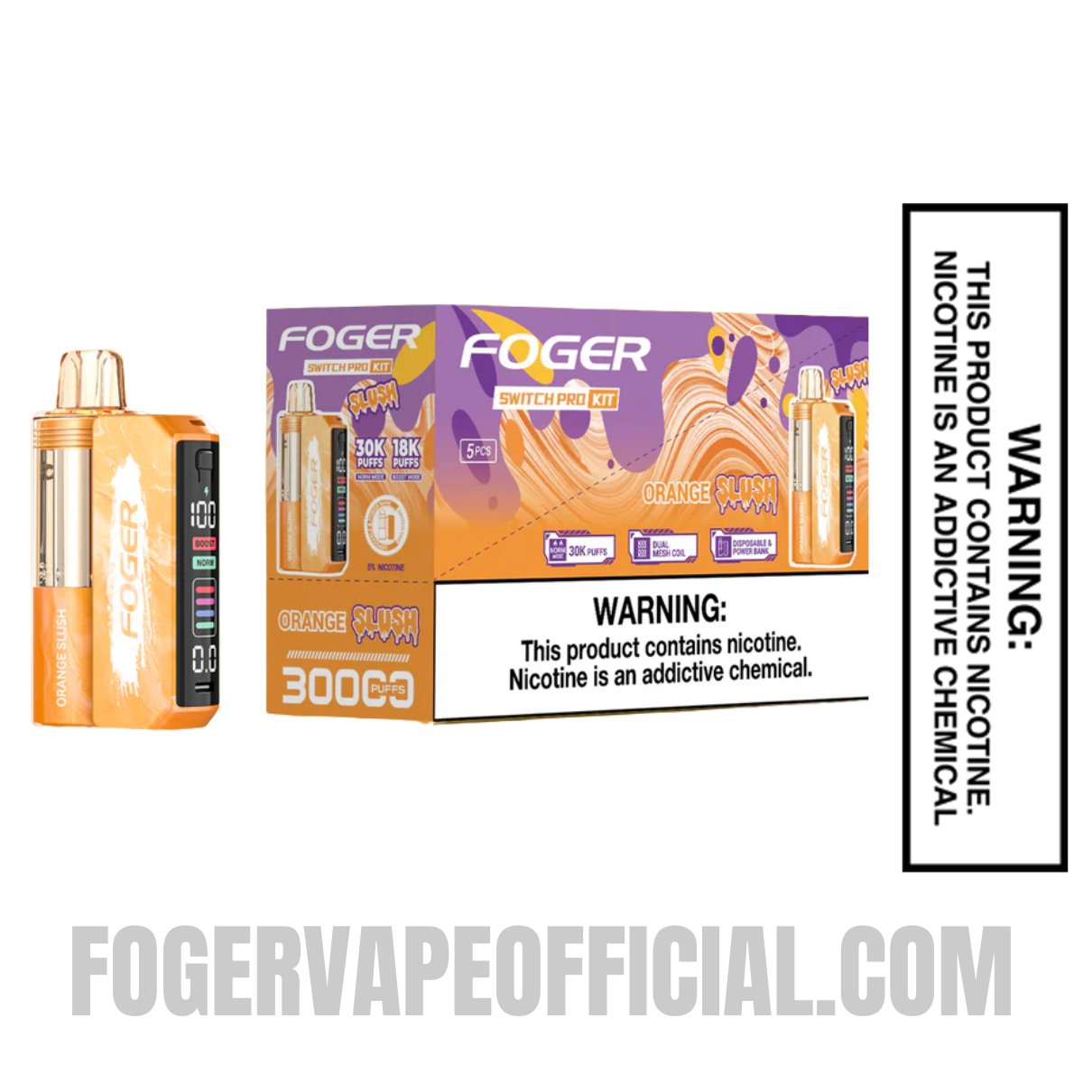 Orange Slush Foger Switch Pro Vape Kit 30K Puffs Orange Slush Foger Switch Pro Vape Kit 30K Puffs