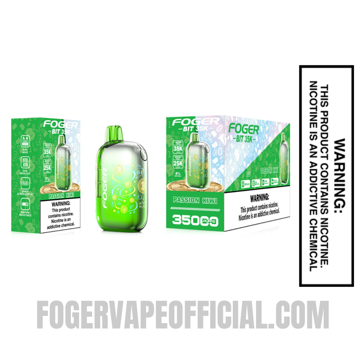 Passion Kiwi Foger Bit 35K Disposable Vape Passion Kiwi Foger Bit 35K Disposable Vape