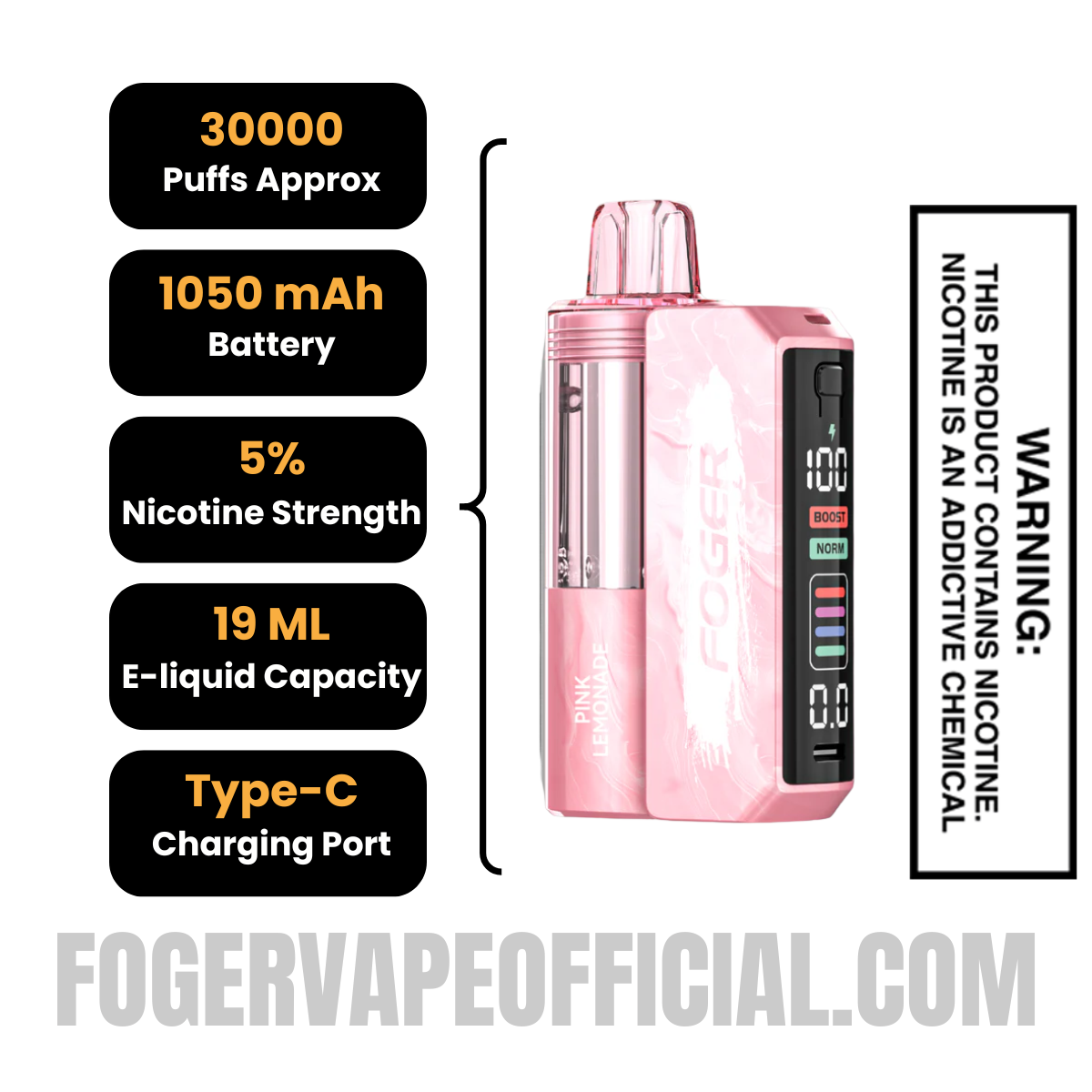 Pink Lemonade Foger Switch Pro Kit 30K Puffs Pink Lemonade Foger Switch Pro Kit 30K Puffs