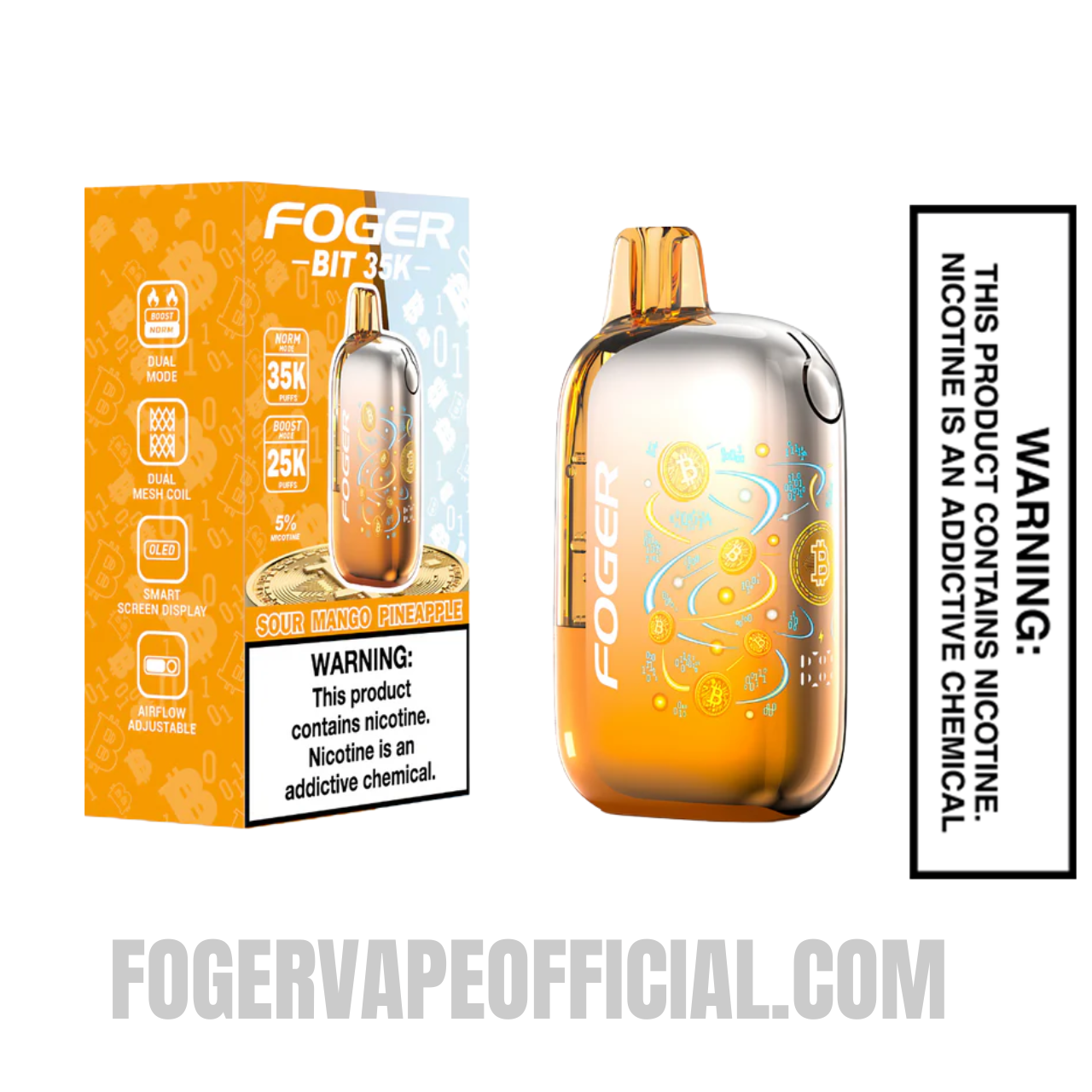 Sour Mango Pineapple Foger Bit 35K Disposable Vape Sour Mango Pineapple Foger Bit 35K Disposable Vape
