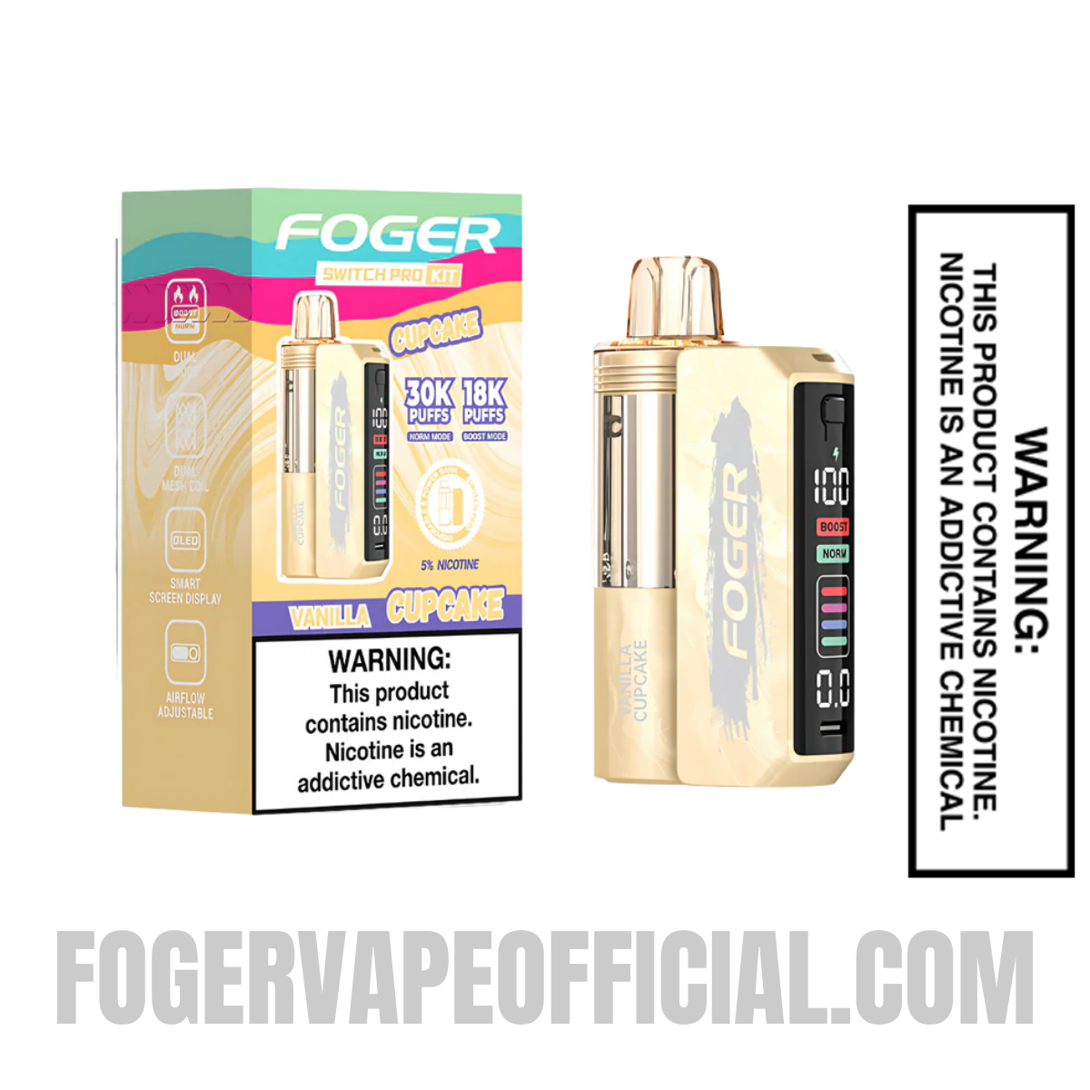 Vanilla Cupcake Foger Switch Pro Kit 30K Puffs Vanilla Cupcake Foger Switch Pro Kit 30K Puffs