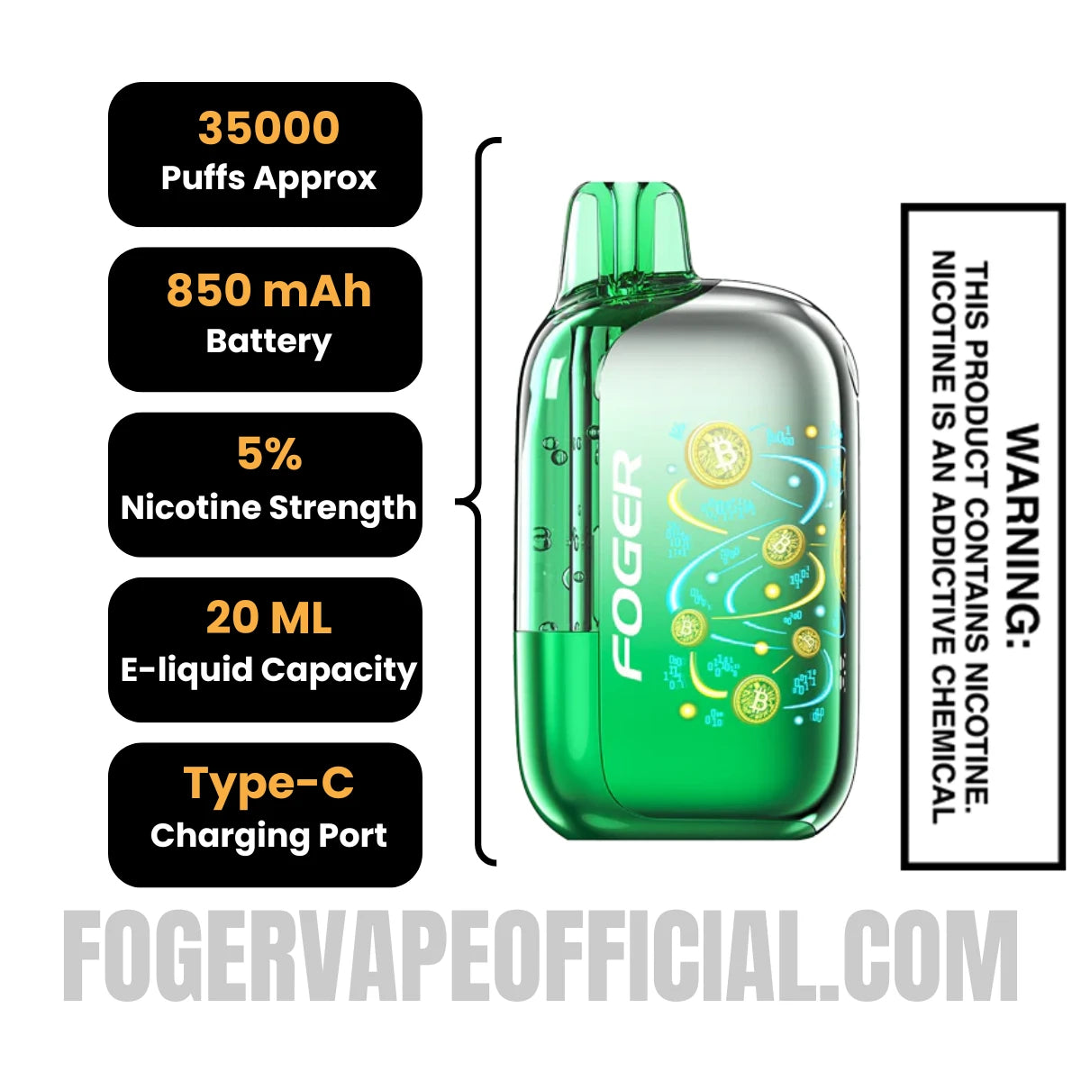 Wintergreen Foger Bit 35K Disposable Vape Wintergreen Foger Bit 35K Disposable Vape