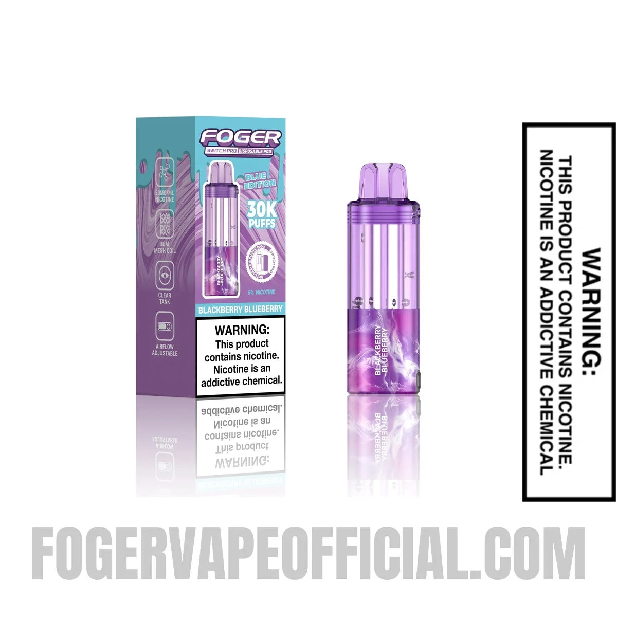 Blackberry Blueberry Foger Switch Pro Disposable Pod with retail packaging