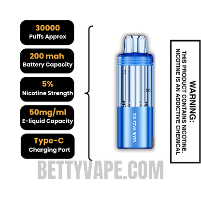Blue Razz Ice Foger Switch Pro 30K Disposable Pod