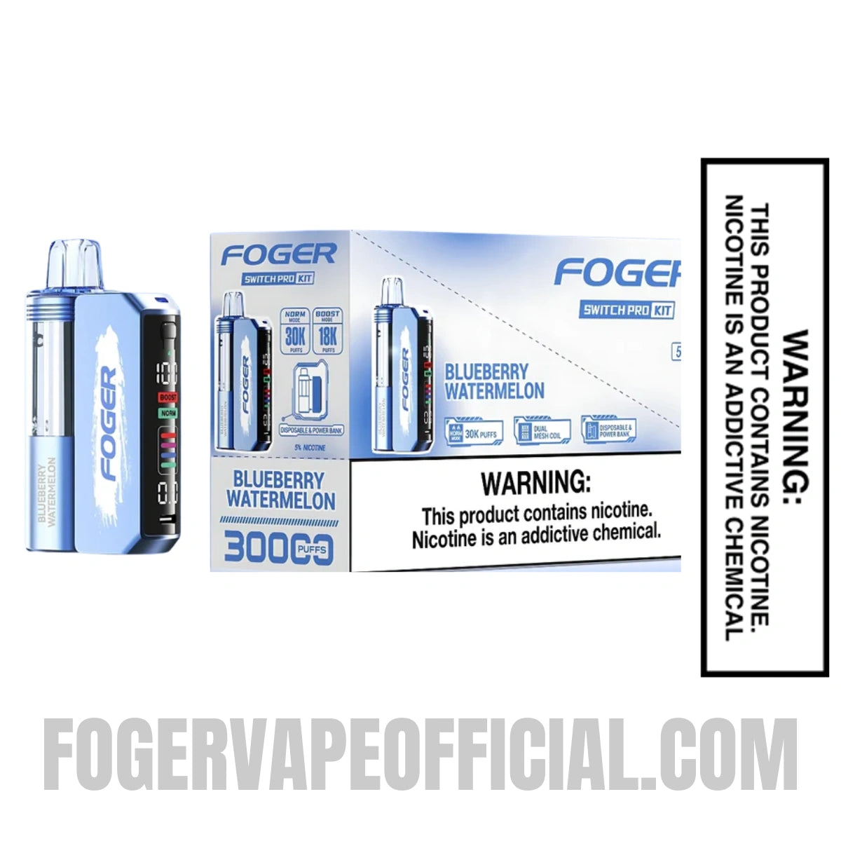 Blueberry Watermelon Foger Switch Pro Vape Kit 30K Puffs With Bundle Box