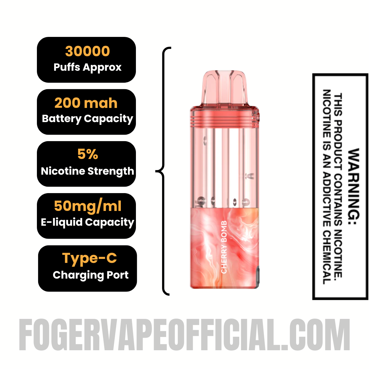 Cherry Bomb Foger Switch Pro 30K Disposable Pod Cherry Bomb Foger Switch Pro 30K Disposable Pod