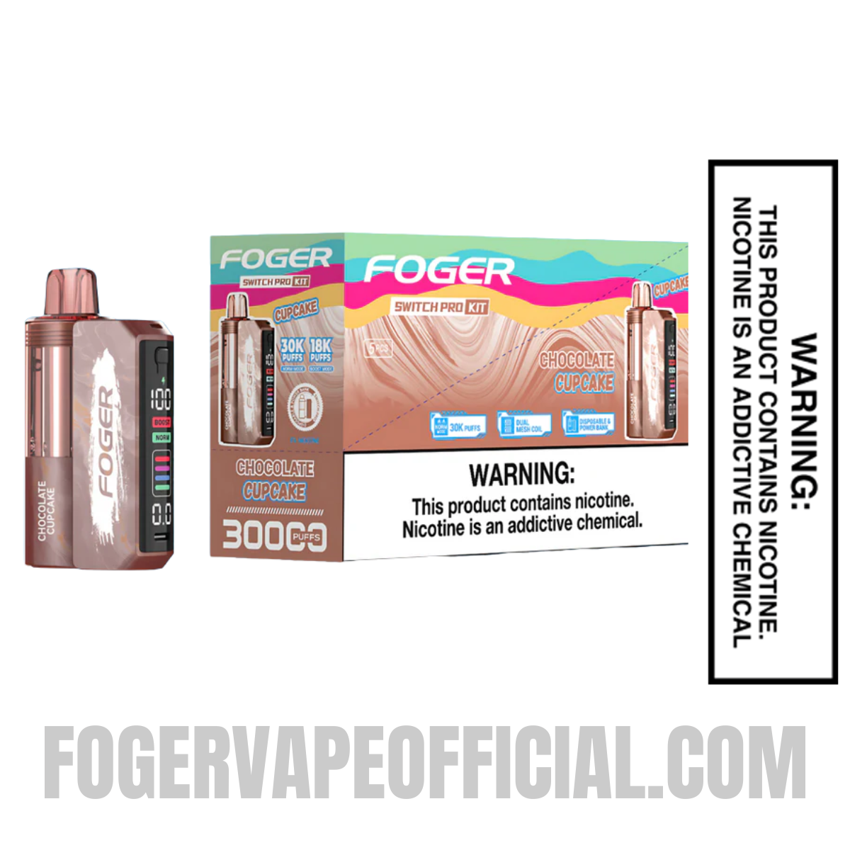 Chocolate Cupcake Foger Switch Pro Kit 30K Puffs