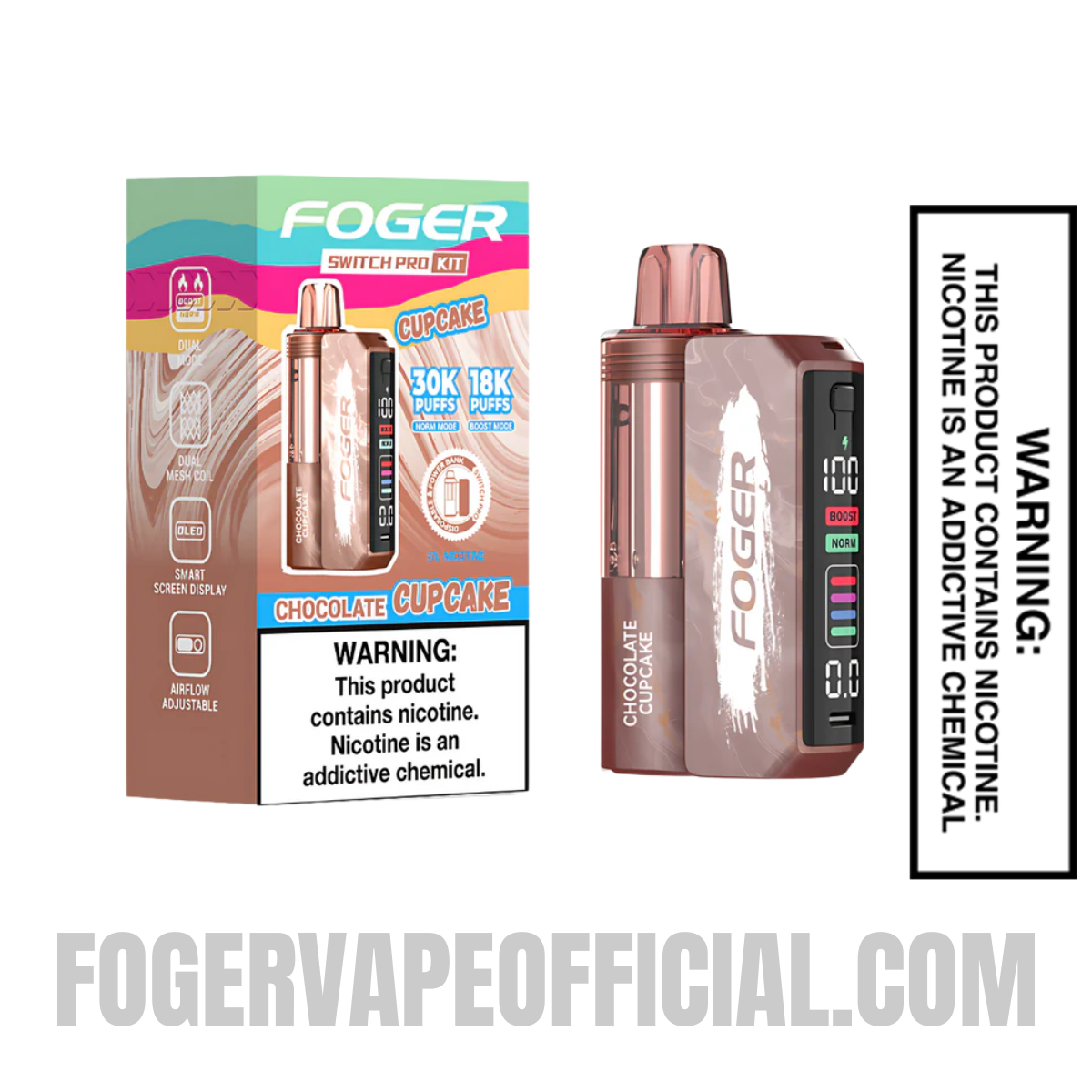Chocolate Cupcake Foger Switch Pro Kit 30K Puffs