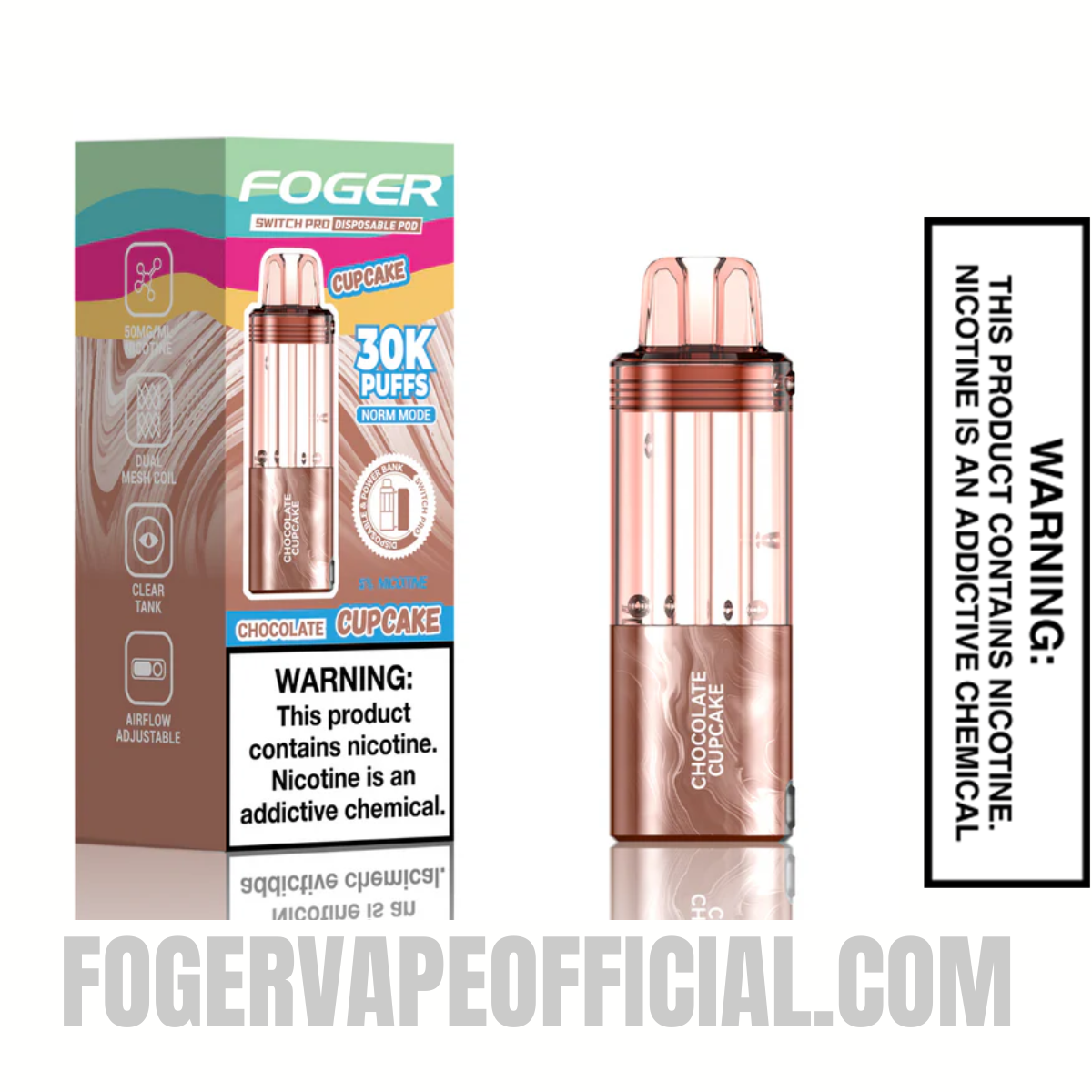 Chocolate Cupcake Foger Switch Pro 30K Disposable Pod