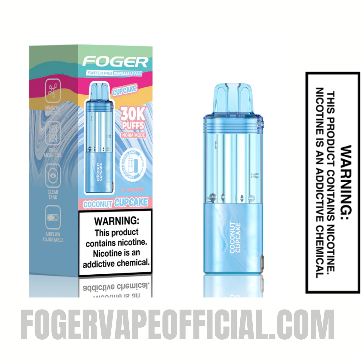 Coconut Cupcake Foger Switch Pro 30K Disposable Pod