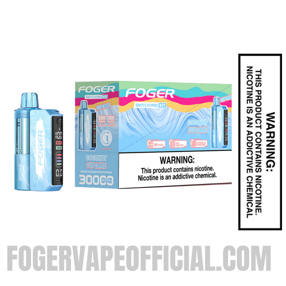 Coconut Cupcake Foger Switch Pro 30K Disposable Vape Kit with bundle box