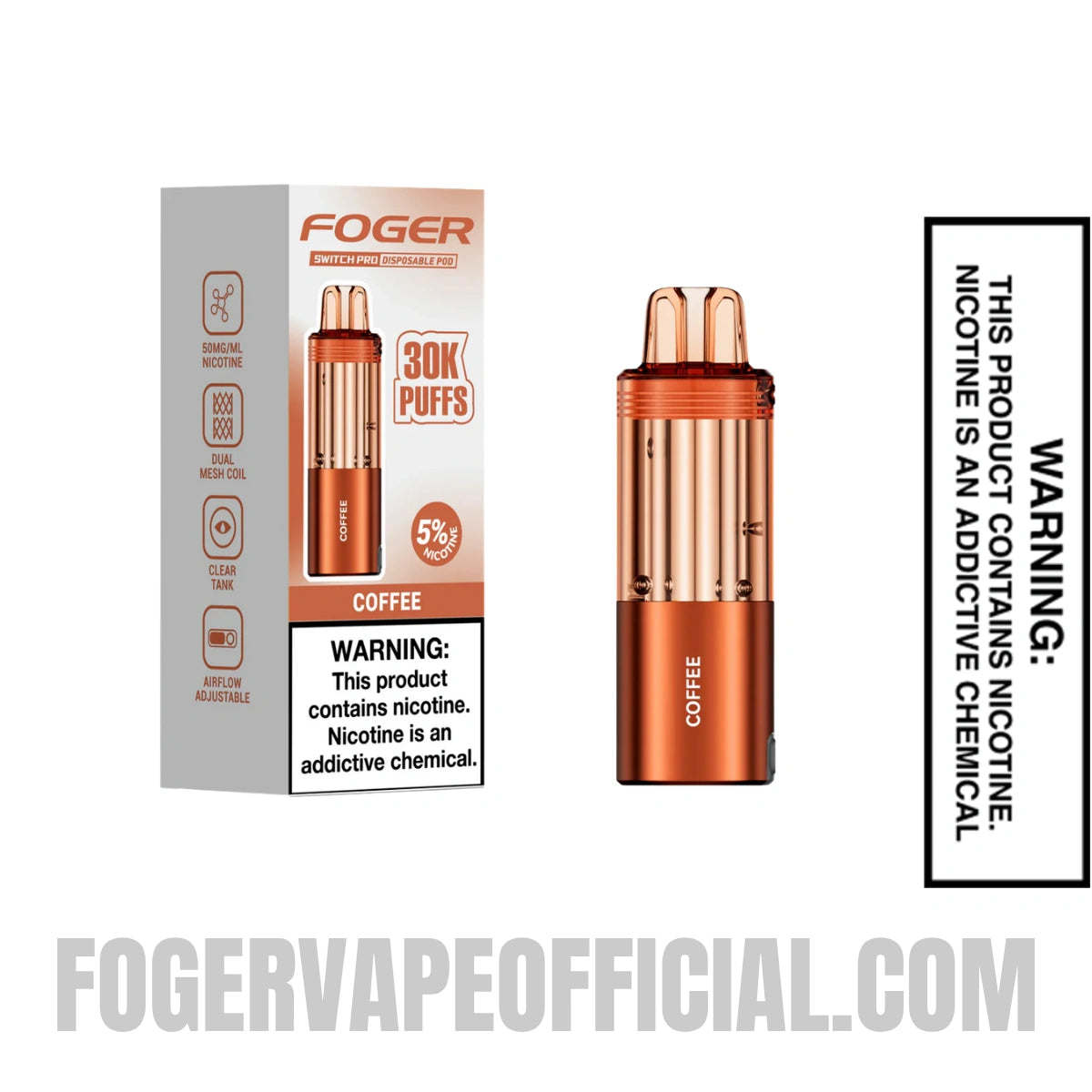 Coffee Foger Switch Pro 30K Disposable Pod with Package Box
