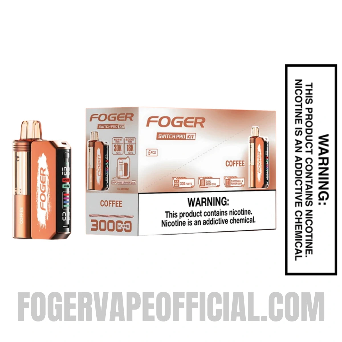 Coffee Foger Switch Pro Vape Kit 30K Puffs Coffee Foger Switch Pro Vape Kit 30K Puffs