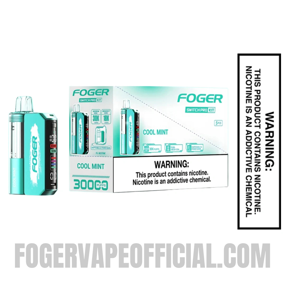 Cool Mint Foger Switch Pro Vape Kit 30K Puffs With Bundle Box