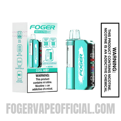 Cool Mint Foger Switch Pro Vape Kit 30K Puffs with Package Box