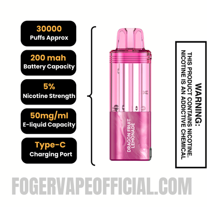 Dragon Fruit Lemonade Foger Switch Pro 30K Disposable Pod
