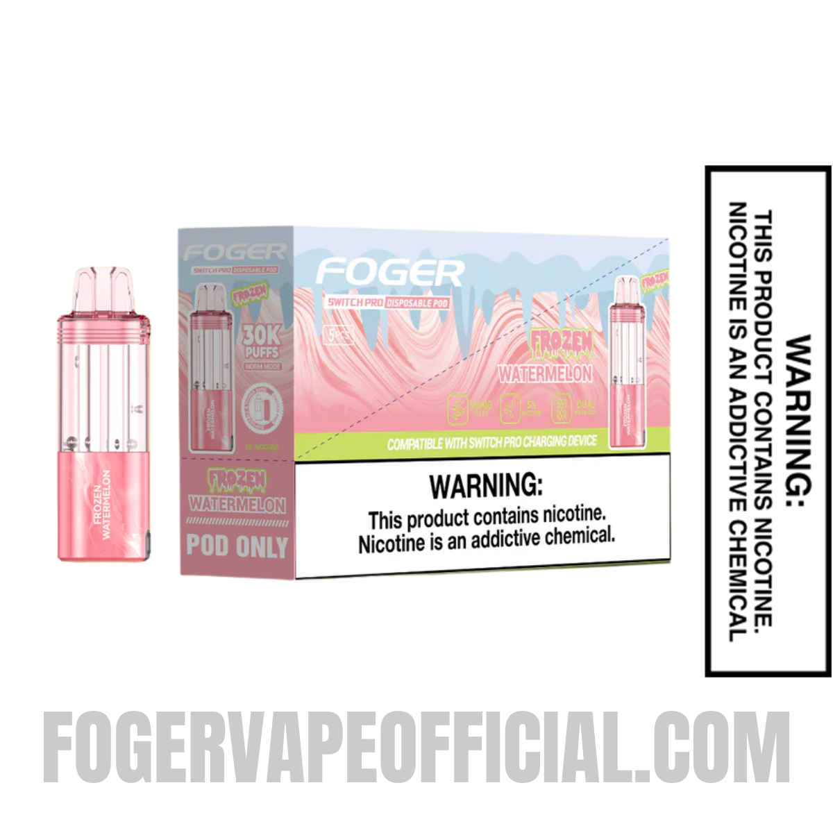 Frozen Watermelon Foger Switch Pro 30K Disposable Vape Pod Frozen Watermelon Foger Switch Pro 30K Disposable Vape Pod