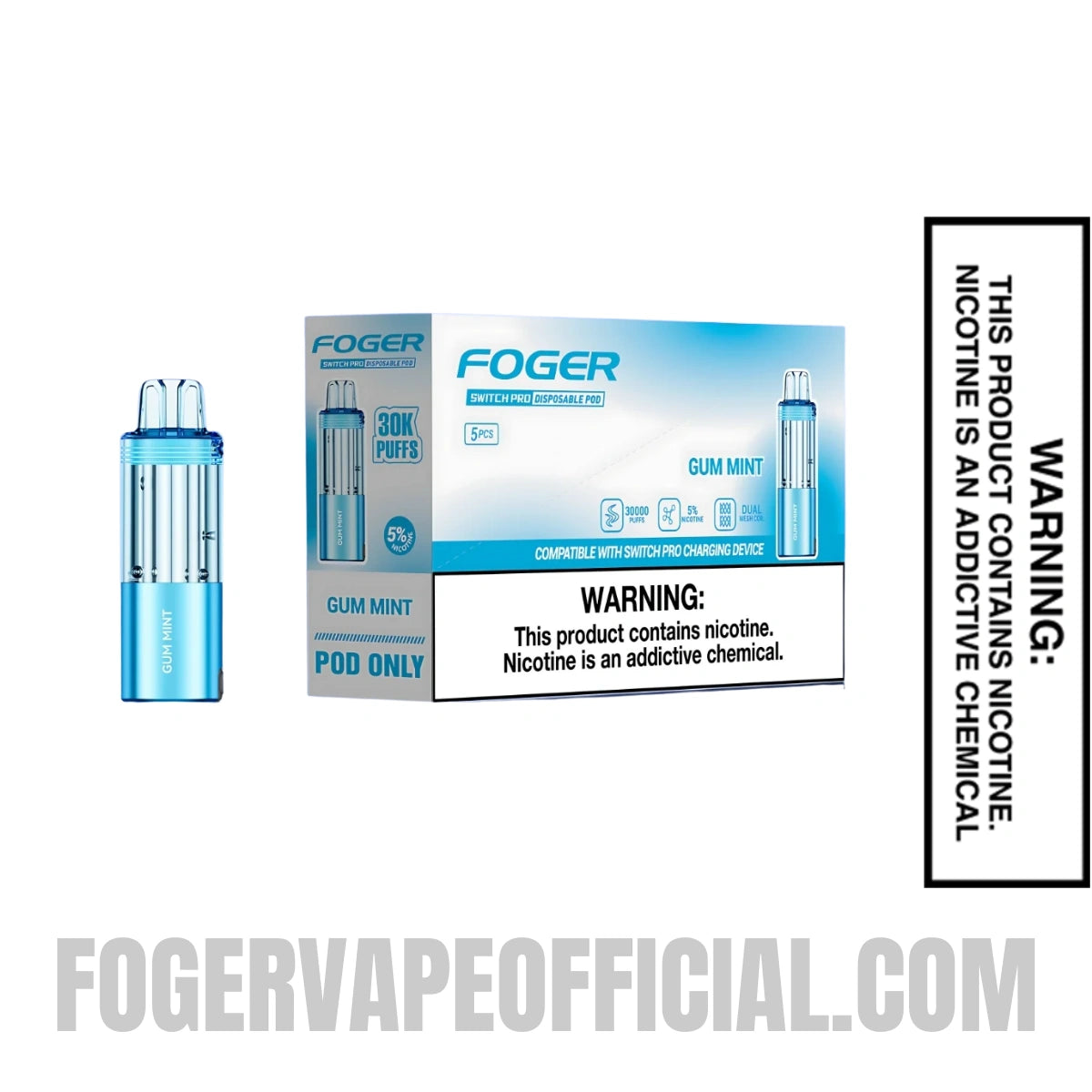 Gum Mint Foger Switch Pro 30K Disposable Pod With Bundle Pack