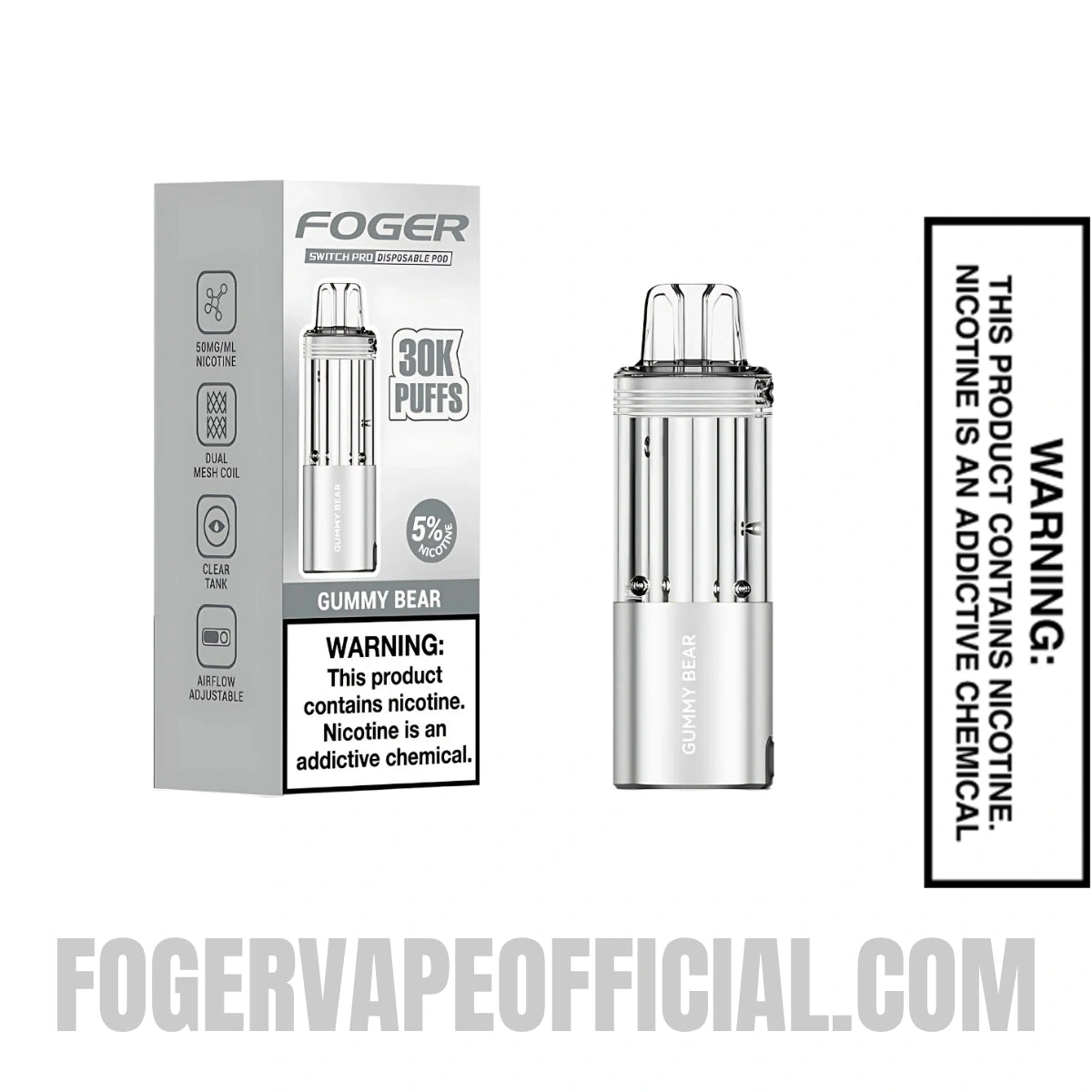 Gummy Bear Foger Switch Pro 30K Disposable Pod With Package Box