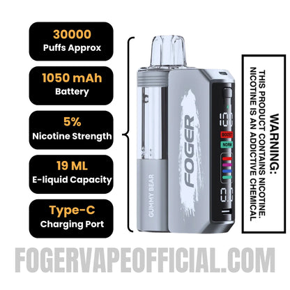 Gummy Bear Foger Switch Pro Vape Kit 30K Puffs Specifications