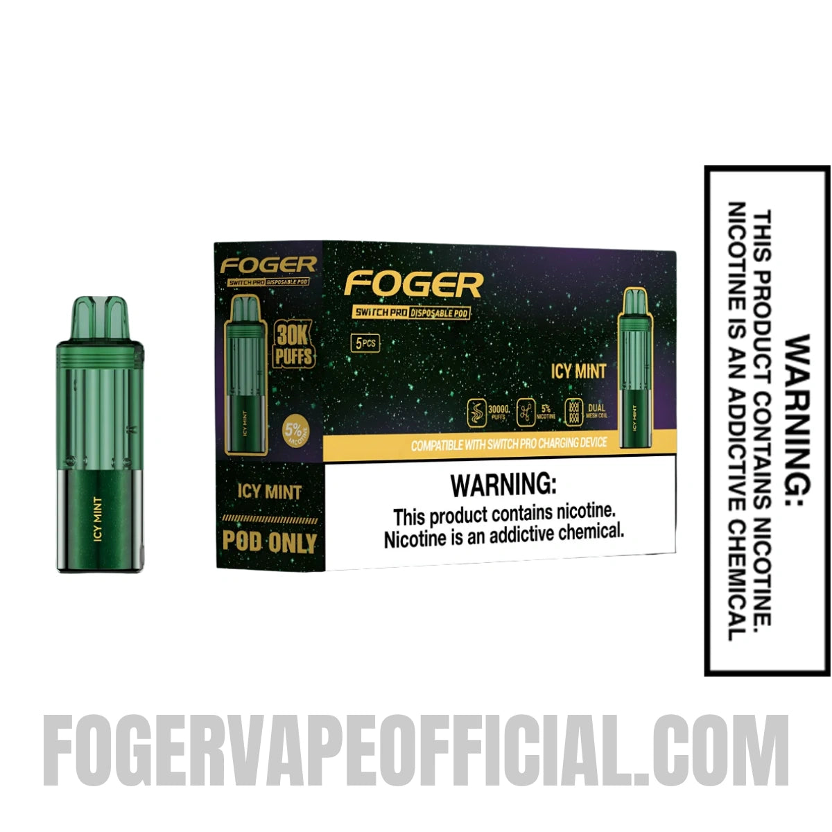 Icy Mint Foger Switch Pro 30K Disposable Pod With Bundle Pack