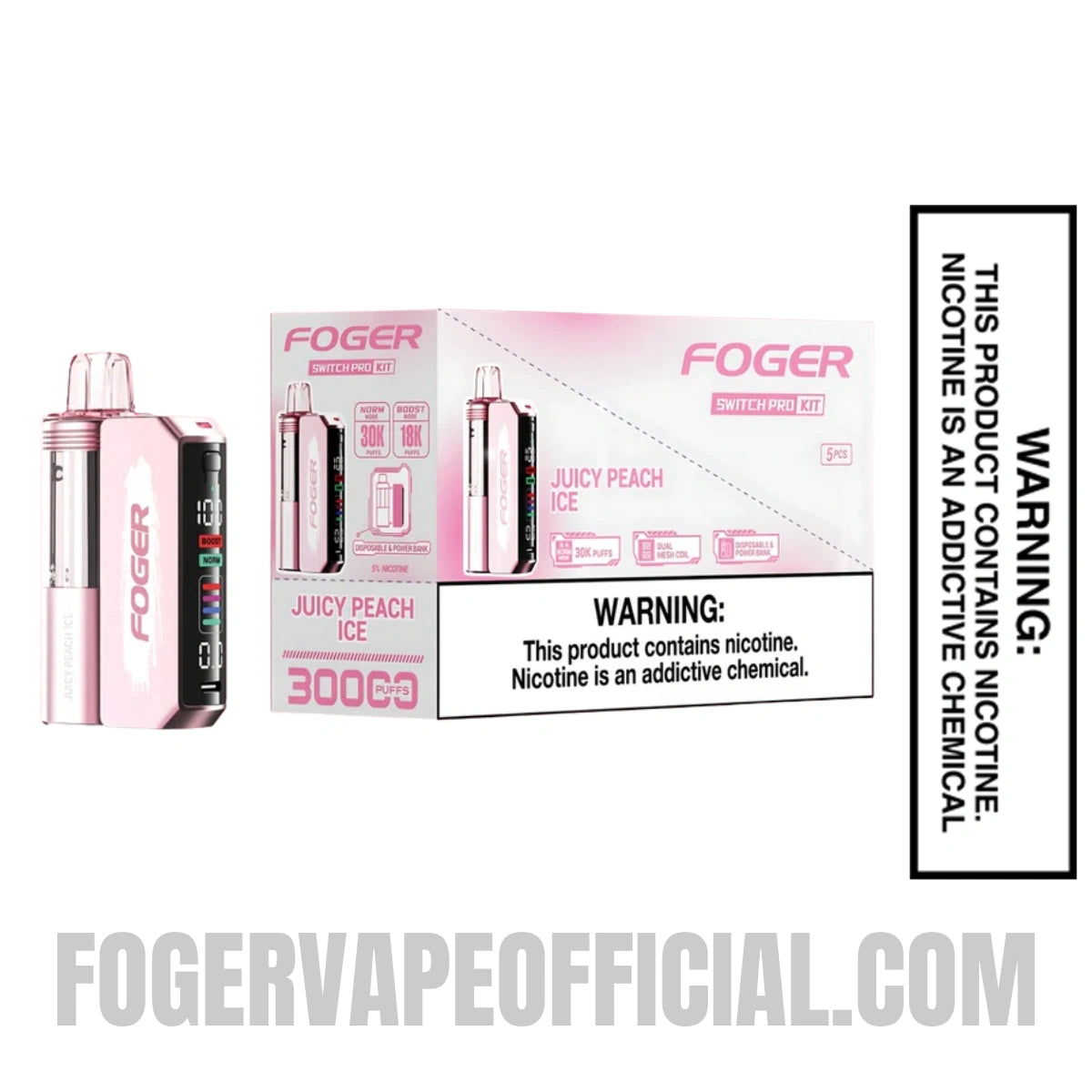 Juicy Peach Ice Foger Switch Pro Vape Kit 30K Puffs
