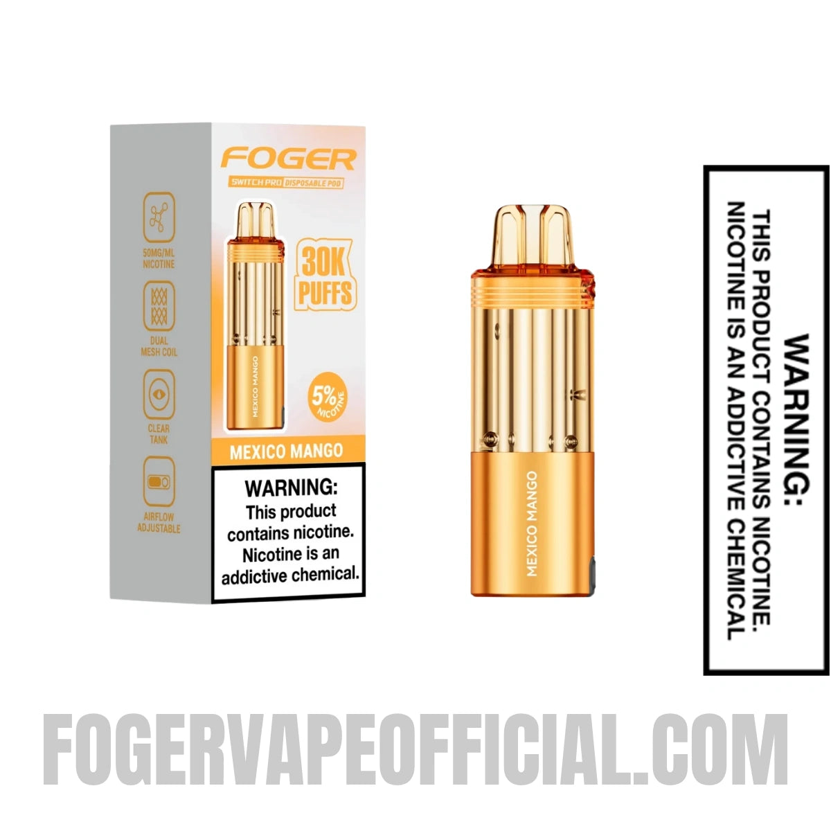 Mexico Mango Foger Switch Pro 30K Disposable Pod with Package Box