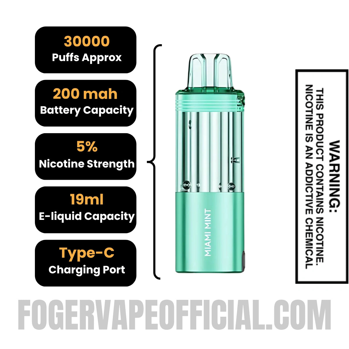 Miami Mint Foger Switch Pro 30K Disposable Pod