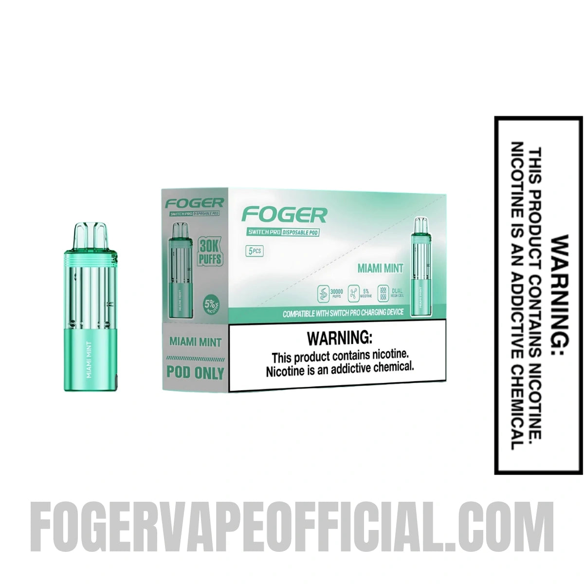 Miami Mint Foger Switch Pro 30K Disposable Pod With Bundle Pack