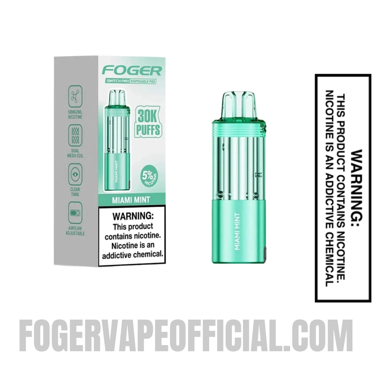 Miami Mint Foger Switch Pro 30K Disposable Pod with Package Box