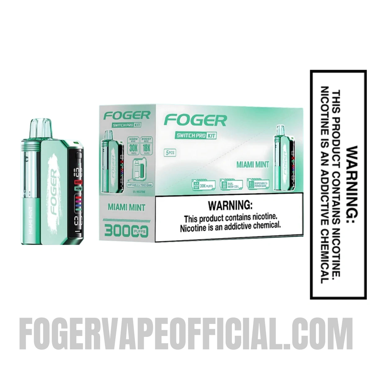 Miami Mint Foger Switch Pro Vape Kit 30K Puffs With Bundle Box