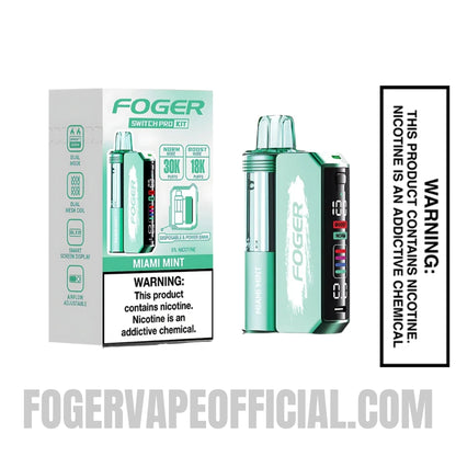 Miami Mint Foger Switch Pro Vape Kit 30K Puffs With Package Box