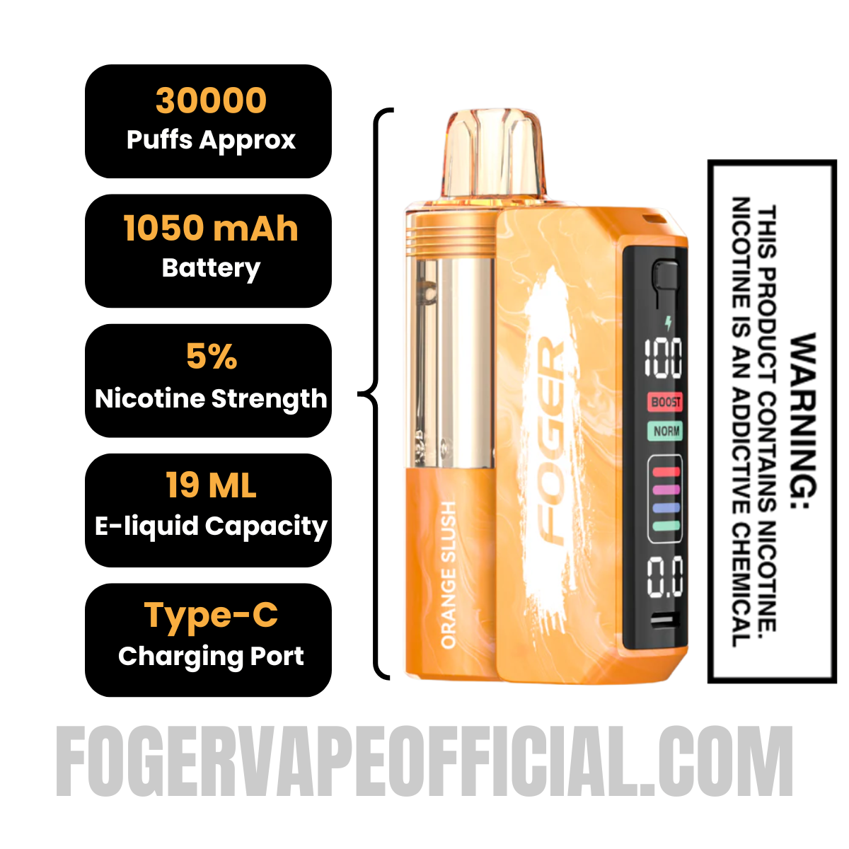 Orange Slush Foger Switch Pro Vape Kit 30K Puffs