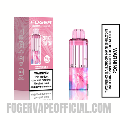 Pink & Blue Foger Switch Pro 30K Disposable Pod