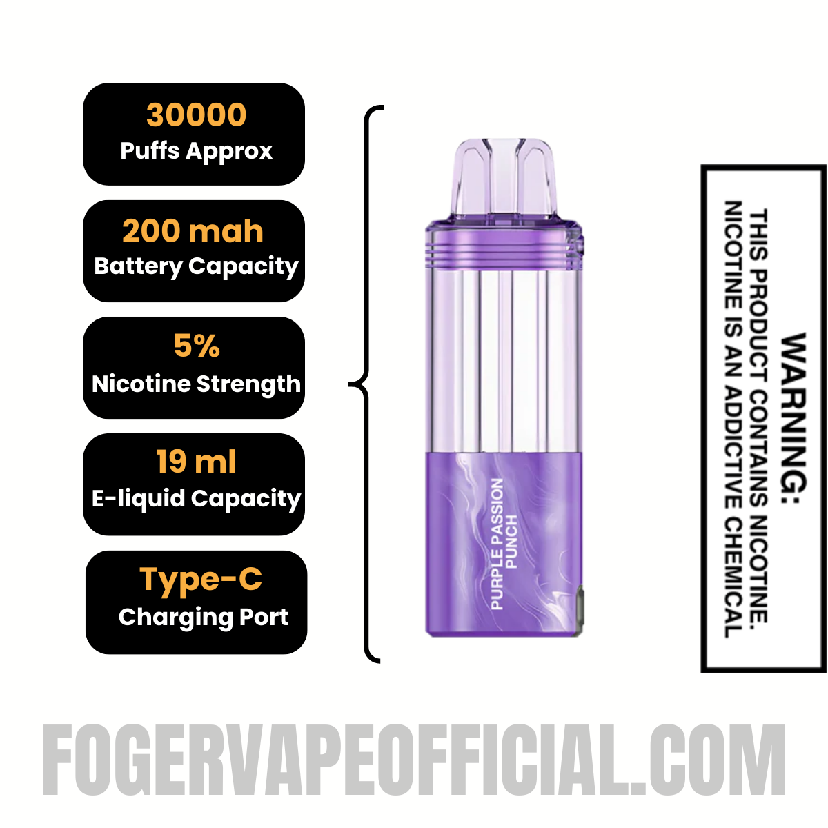 Purple Passion Punch Foger Switch Pro 30K Disposable Vape Pod Purple Passion Punch Foger Switch Pro 30K Disposable Vape Pod
