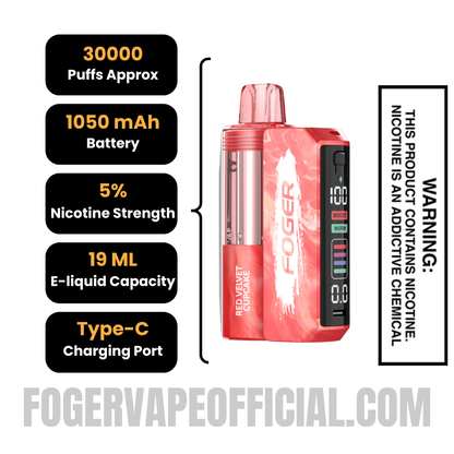 Red Velvet Cupcake Foger Switch Pro Kit 30K Puffs