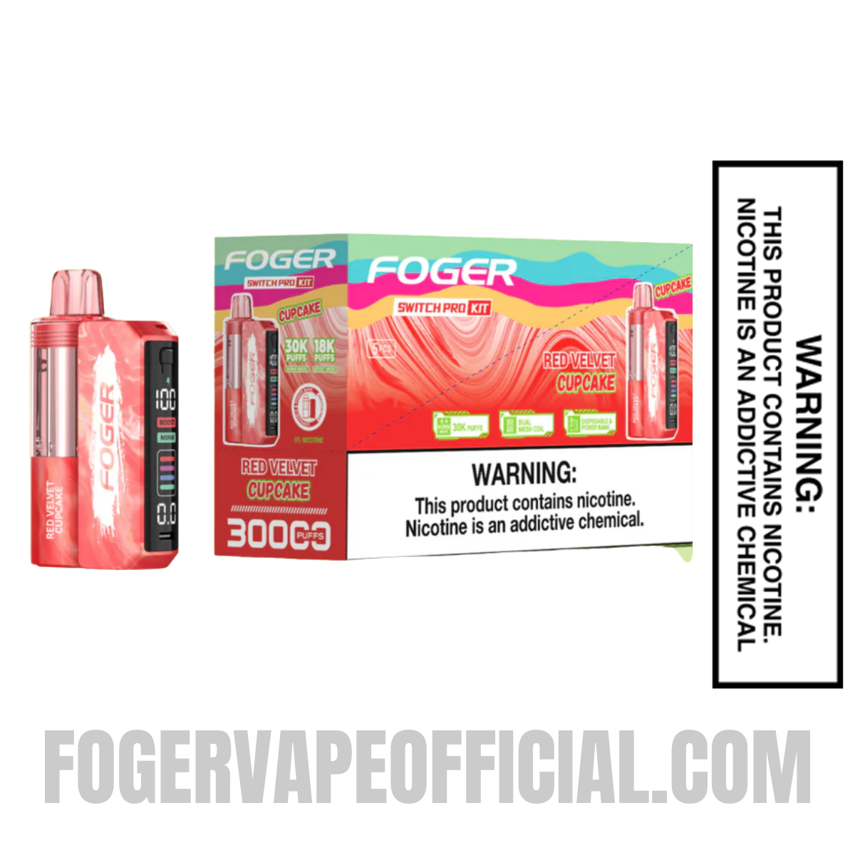 Red Velvet Cupcake Foger Switch Pro Kit 30K Puffs