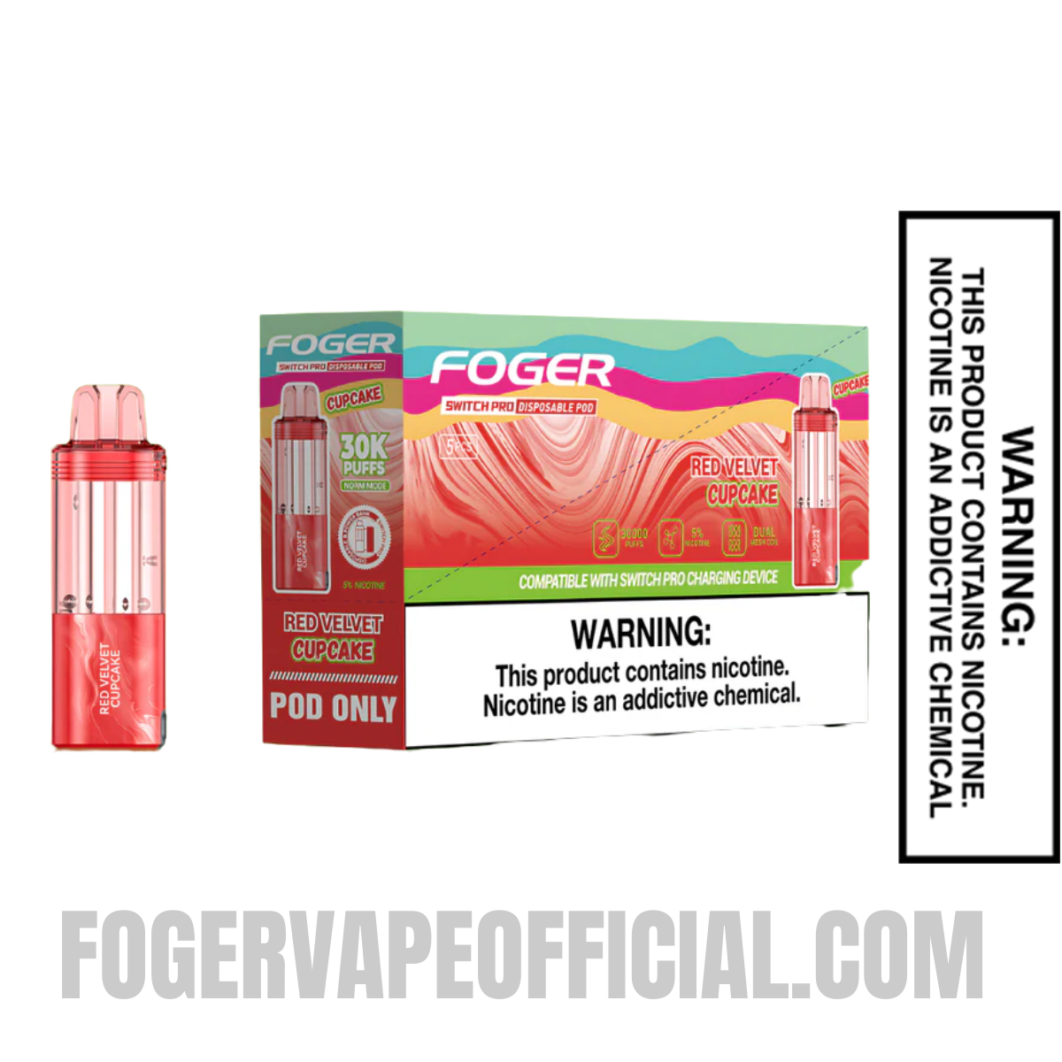 Red Velvet Cupcake Foger Switch Pro 30K Disposable Pod