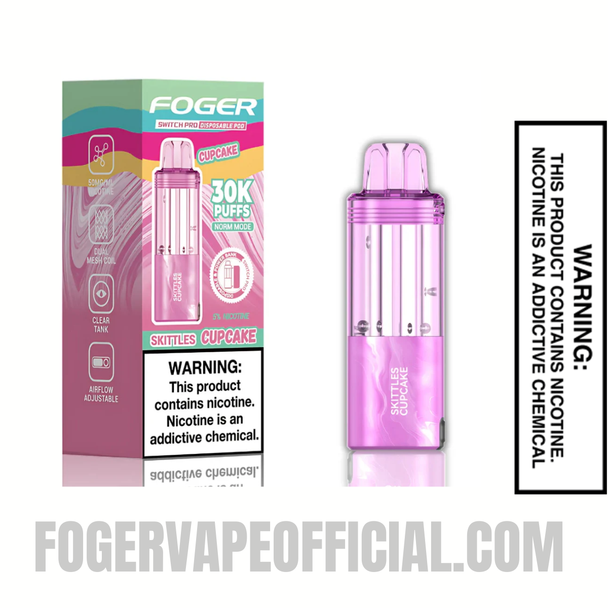 Skittles Cupcake Foger Switch Pro 30K Disposable Pod