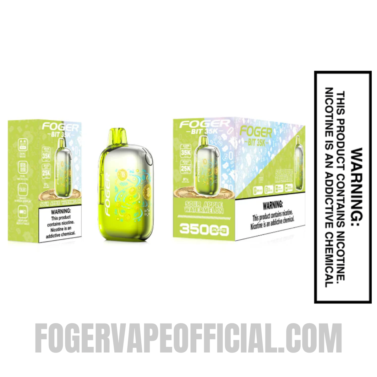 Sour Apple Watermelon Foger Bit 35K Disposable Vape